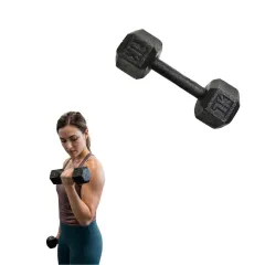 Mancuerna fundicion hexagonal negra 7kg