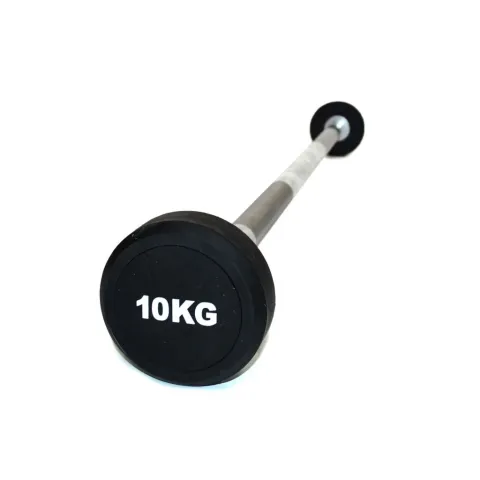 Barra recta con peso fijo engomado 10 kg