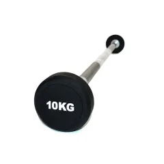 Barra recta con peso fijo engomado 10 kg