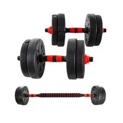 Set ajustable  mancuernas + barra de 15 kg
