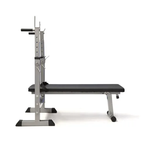 Banco de pecho  y abdominal con soporte para barra plegable y regulable -
