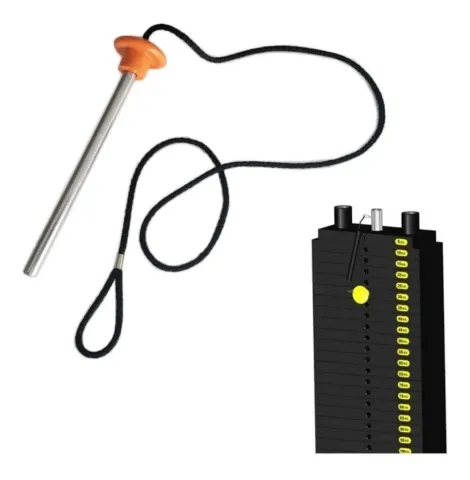 Pasador clavija - registro -traba lingotes  c/cable - 16 cm
