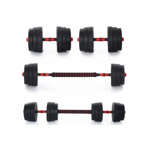 Set ajustable  mancuernas + barra de 25 kg