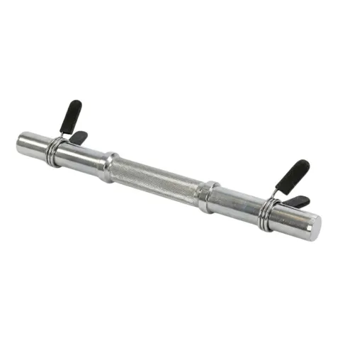 Mancuerna barra maciza cromada con topes 35cm