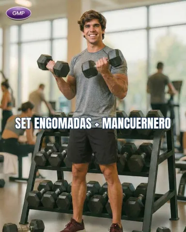 RACK + MANCUERNAS ENGOMADAS 3 A 25 Kg