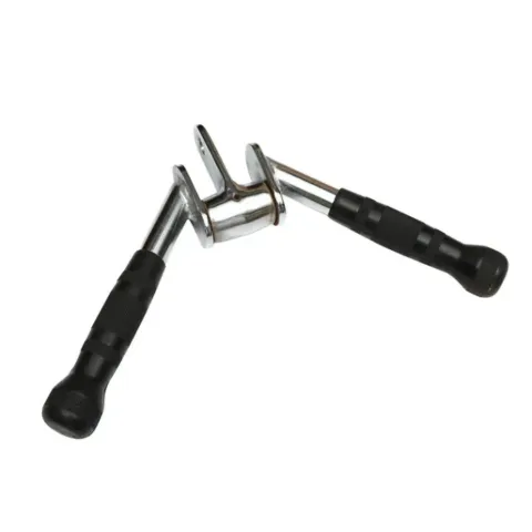 Agarre tipo V para polea cromado con rotacion- macizo -con puños ergonomicos