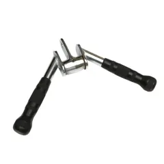 Agarre tipo V para polea cromado con rotacion- macizo -con puños ergonomicos
