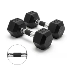 PAR de Mancuernas hexagonales engomadas 3kg con agarre engomado