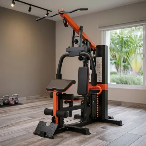 Multigimnasio con 75 kg de pesas con banco scott - Multigym