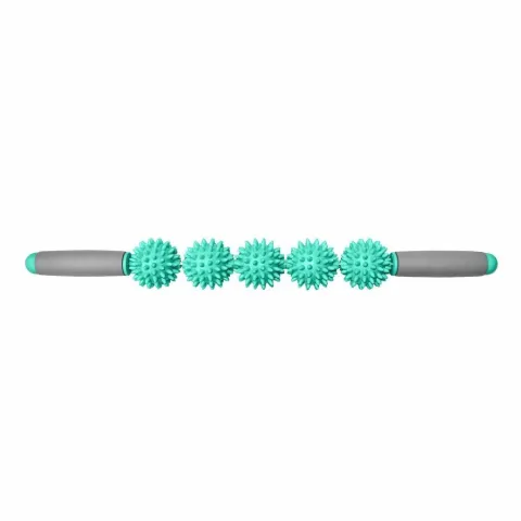 Barra stick masajeadora con  5 esferas con pinches 52 cm de largo - Color Verde