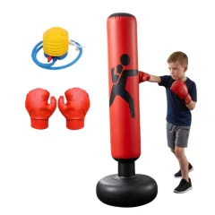 Set de entrenamiento boxeo infantil - Incluye punching ball inflable - guantes  e inflador fuelle