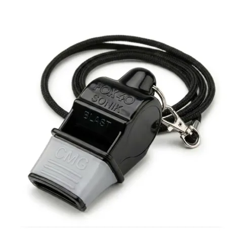 Silbato Fox40 Sonik Blast Cmg Negro Con Cuerda 120dB Deporte Seguridad