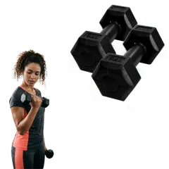 PAR Mancuerna PVC hexagonal 1kg -NEGRA