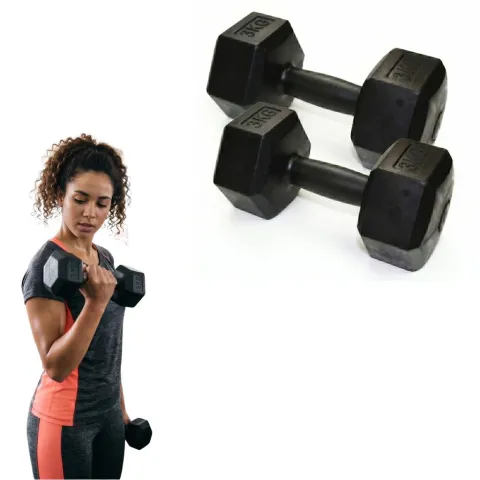 PAR Mancuerna PVC hexagonal 3kg -NEGRA
