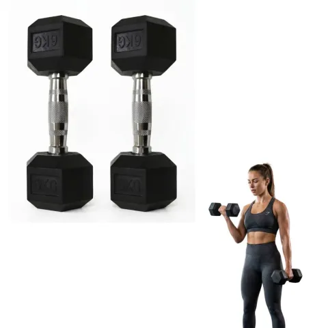 PAR Mancuerna hexagonal engomada 6kg