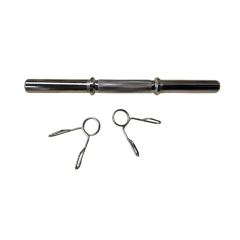 Mancuerna barra maciza cromada con topes 40cm - 30mm