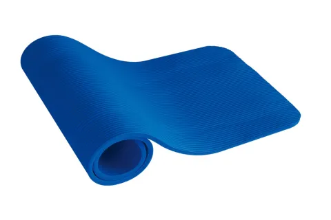 Colchoneta mat NBR caucho 15mm - azul - con tira porta yoga-mat
